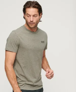 Organic Cotton Essential Logo T-Shirt - Ash Olive Marl