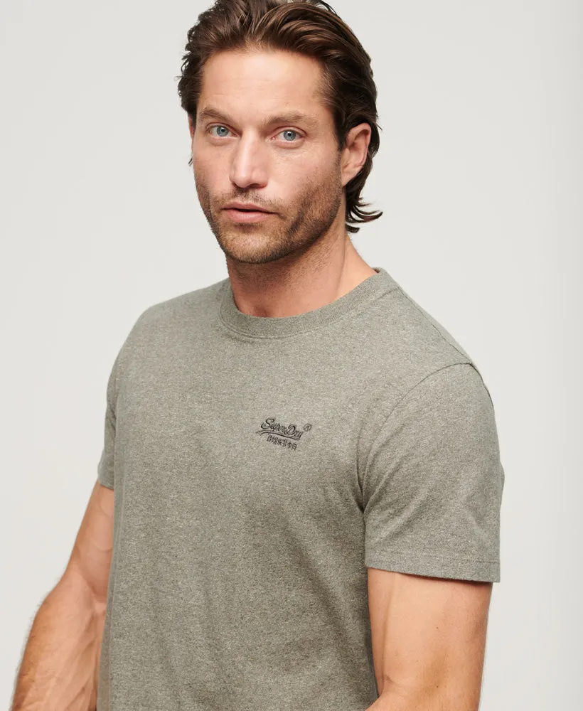 Organic Cotton Essential Logo T-Shirt - Ash Olive Marl
