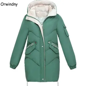 Orwindny Wadded Clothing Female New Women's Winter Jacket Cotton Jacket Slim Parkas Ladies Coats M-3xl