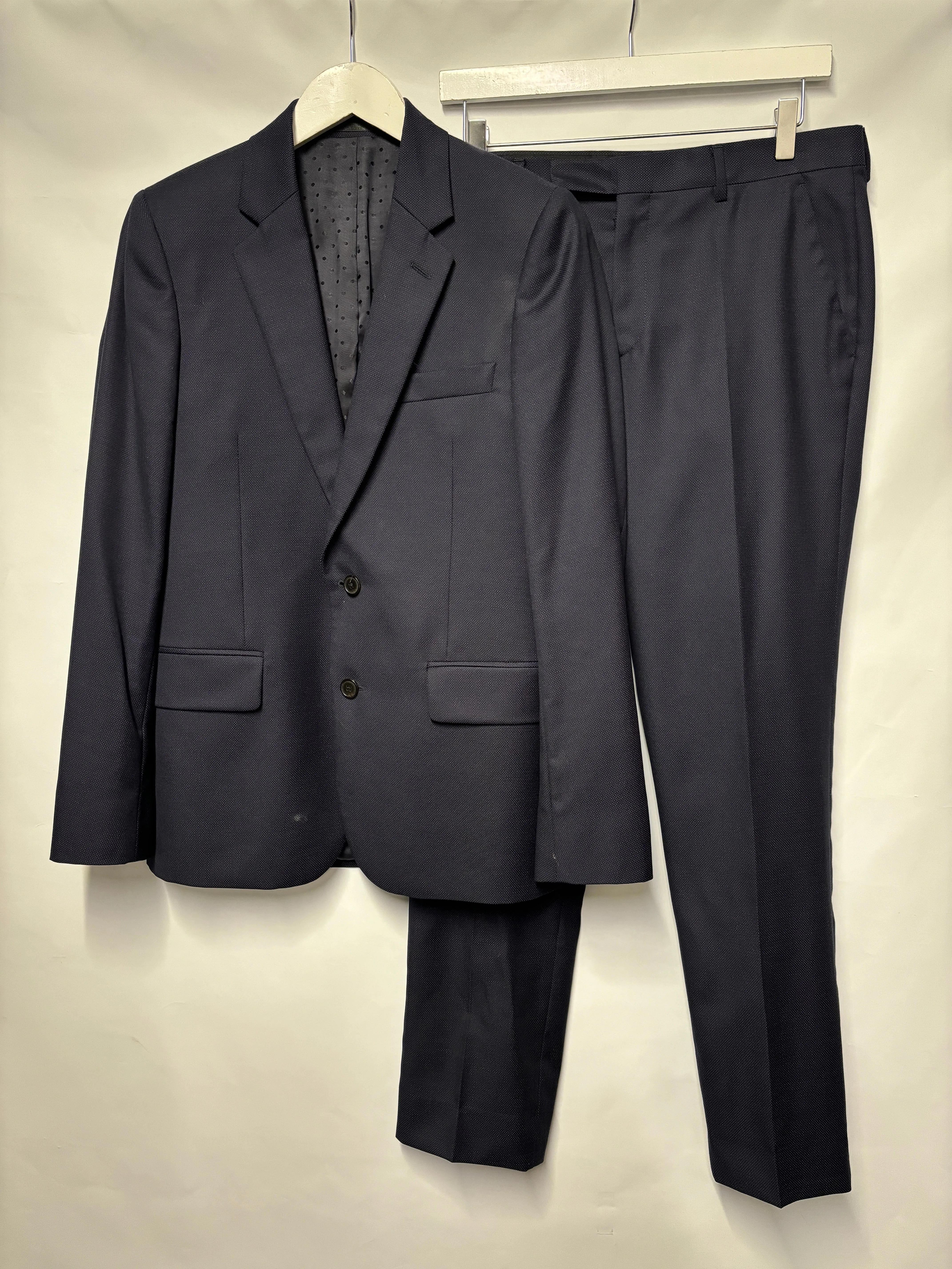 Paul Smith Navy 100% Wool Suit Blazer and Tailored Trousers R38