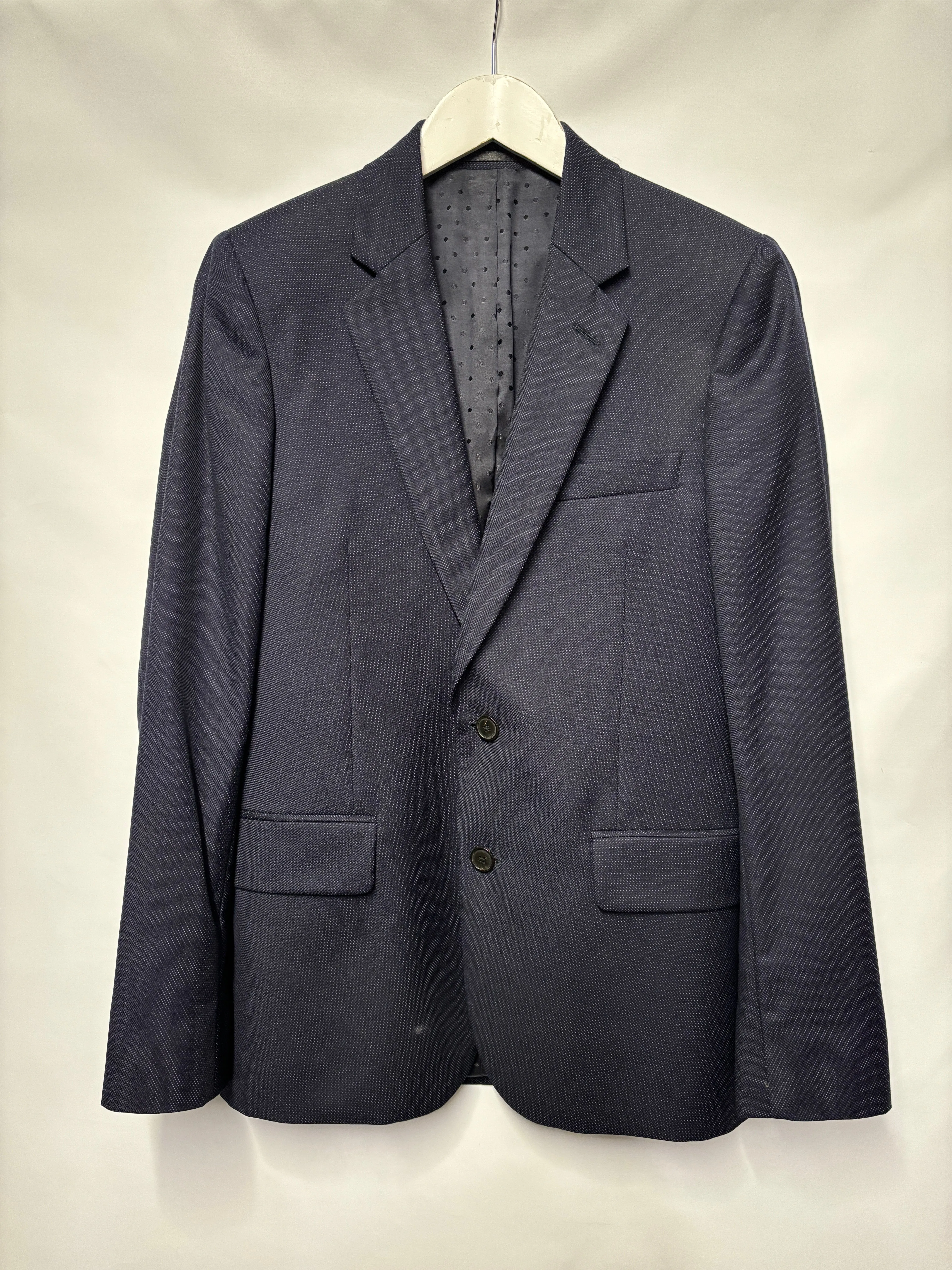 Paul Smith Navy 100% Wool Suit Blazer and Tailored Trousers R38