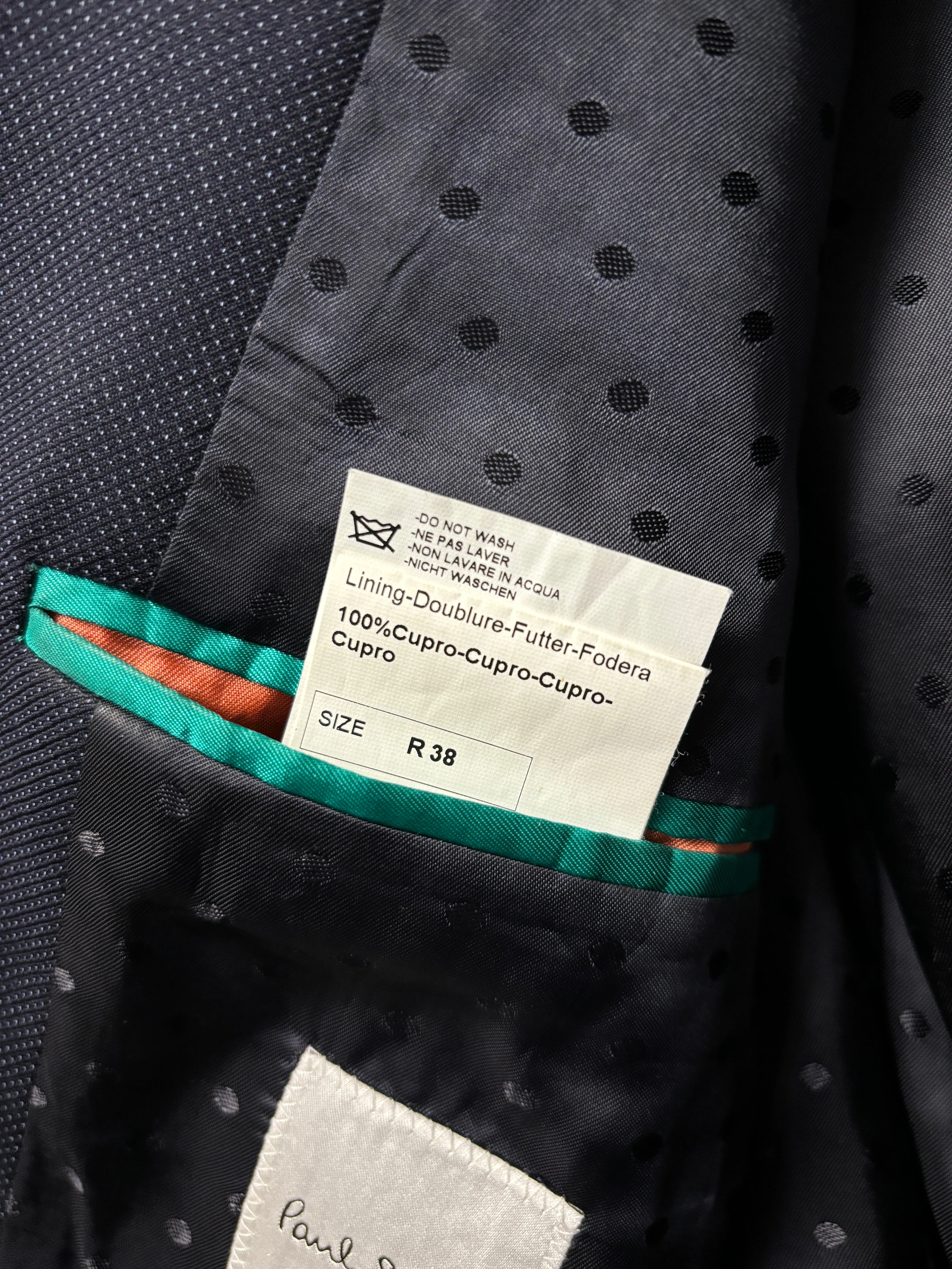 Paul Smith Navy 100% Wool Suit Blazer and Tailored Trousers R38