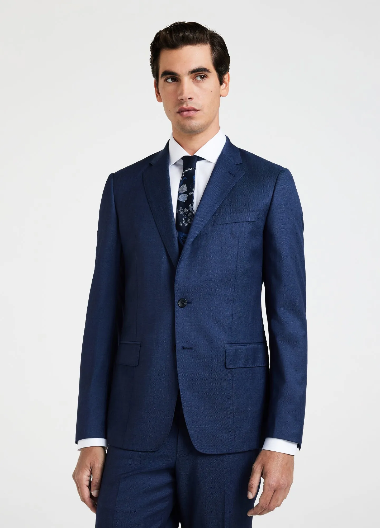 Pinpoint Twill Suit Jacket Blue