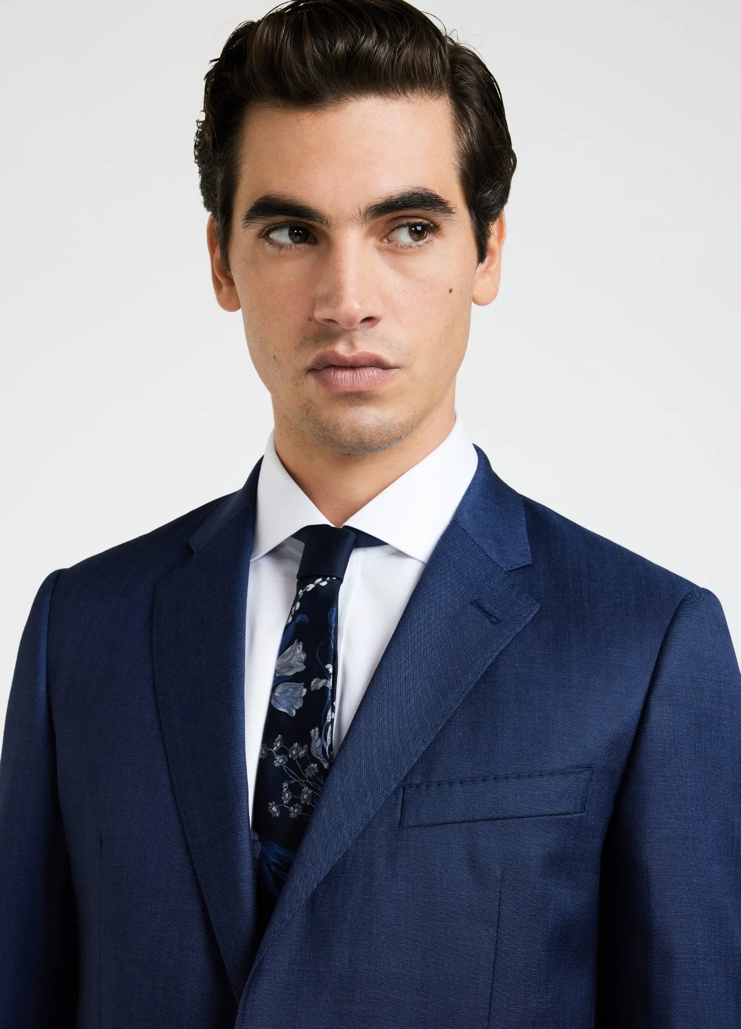 Pinpoint Twill Suit Jacket Blue