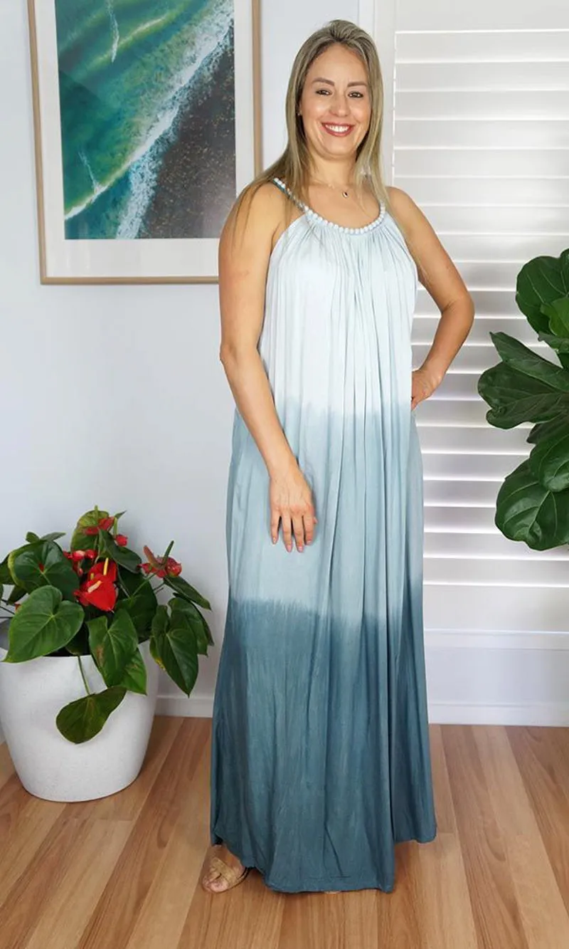 Rayon Dress Delta Long Dip Dye, More Colours