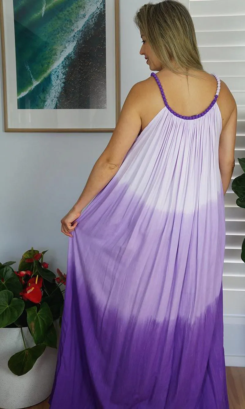 Rayon Dress Delta Long Dip Dye, More Colours