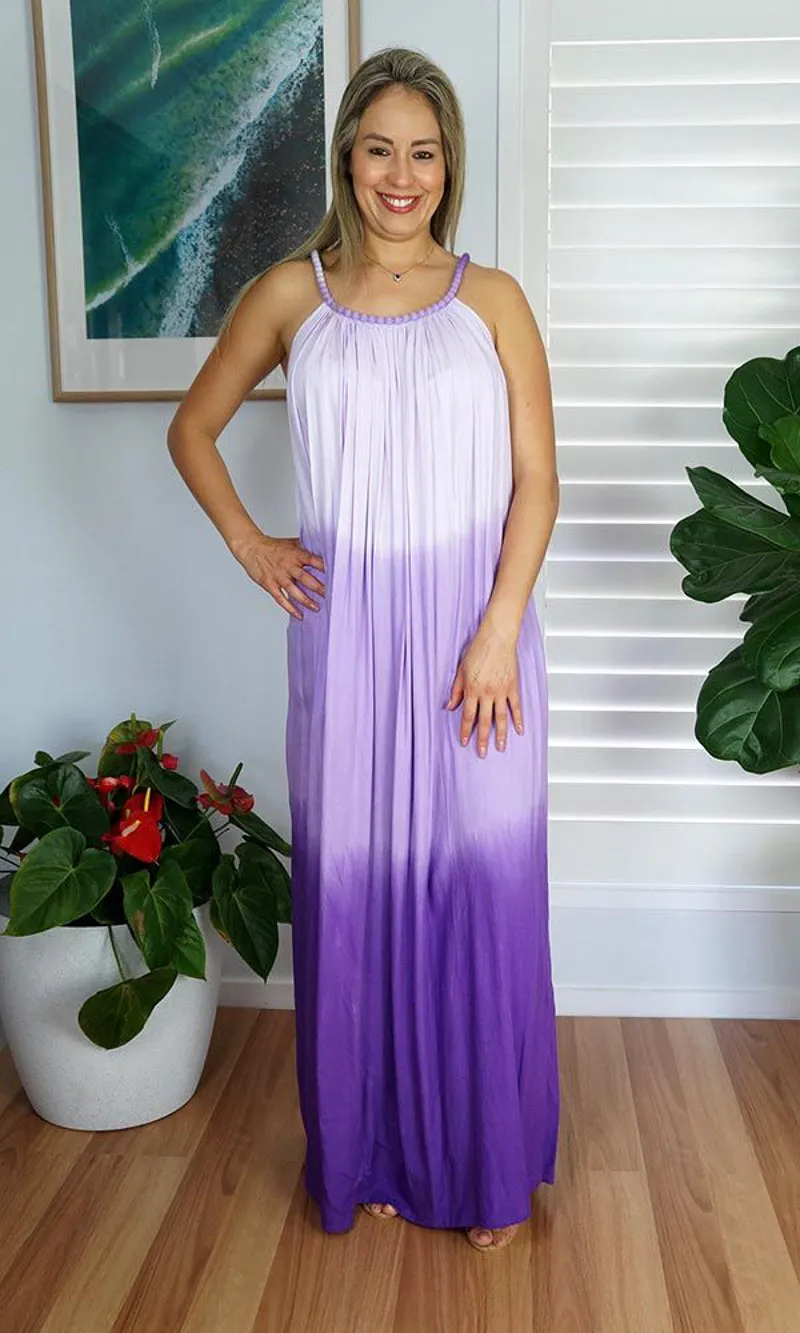 Rayon Dress Delta Long Dip Dye, More Colours