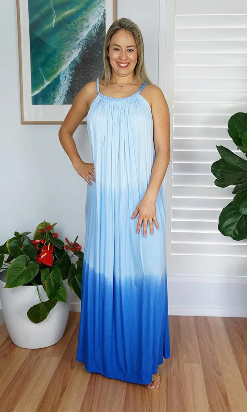 Rayon Dress Delta Long Dip Dye, More Colours