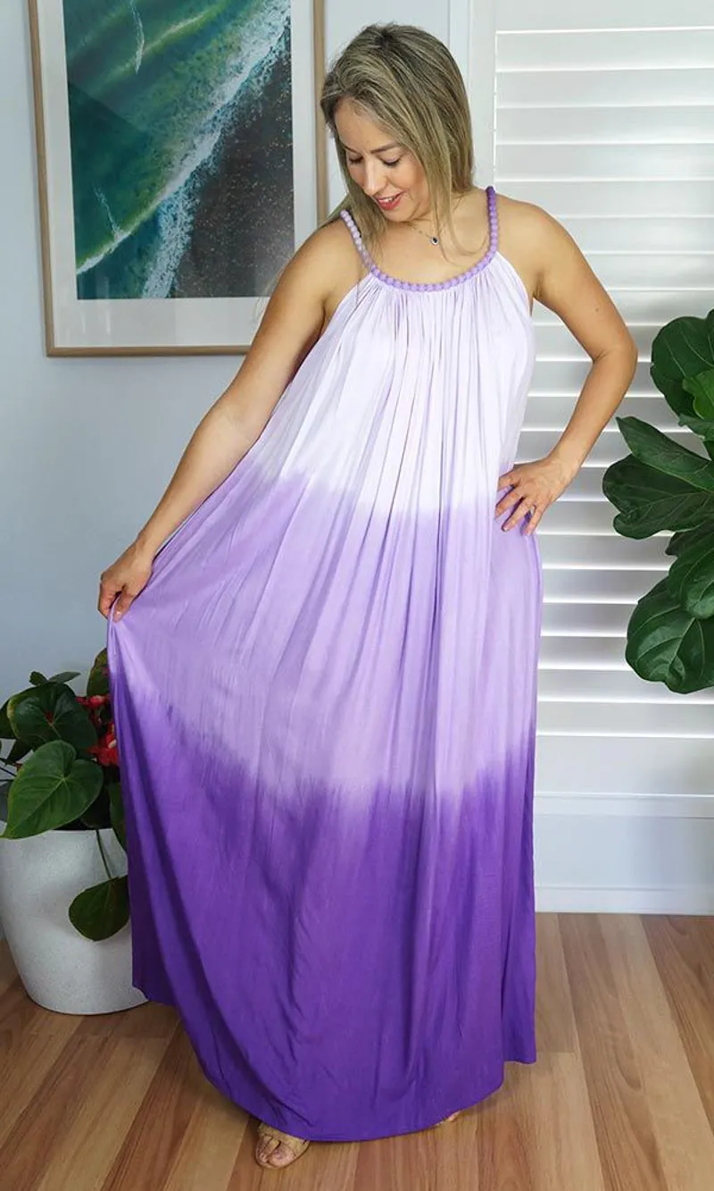 Rayon Dress Delta Long Dip Dye, More Colours