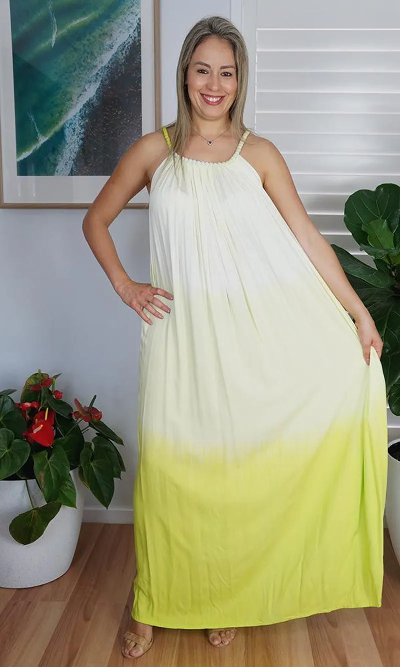 Rayon Dress Delta Long Dip Dye, More Colours