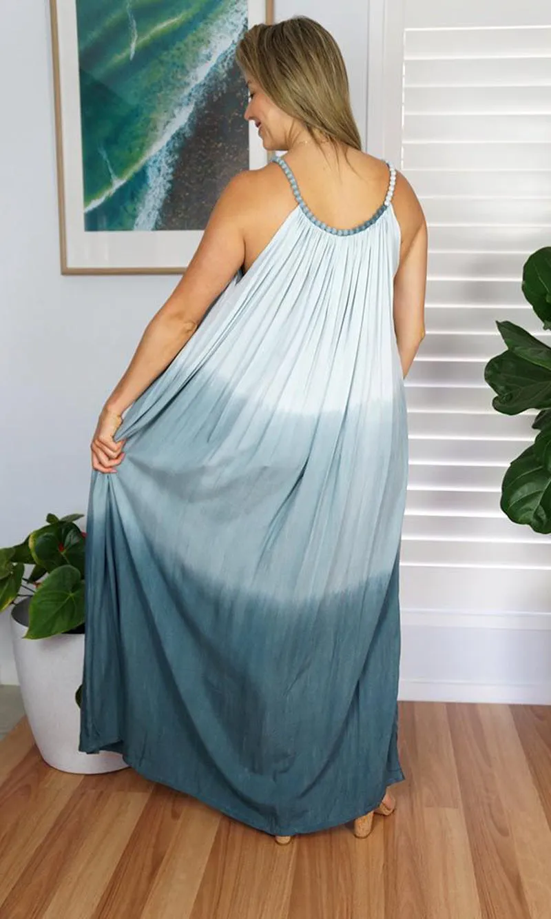 Rayon Dress Delta Long Dip Dye, More Colours