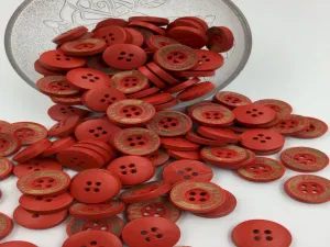 Red 4 Hole Wooden Buttons