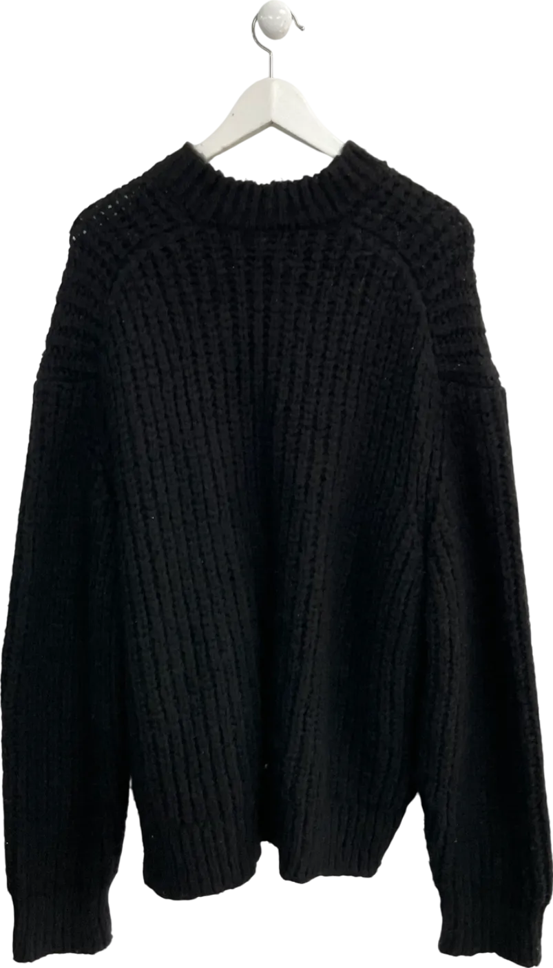 River Island Black Loose Fit Chunky Knit Sweater UK M