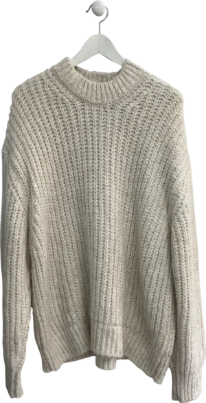 River Island Cream Loose Fit Chunky Knit Sweater UK M