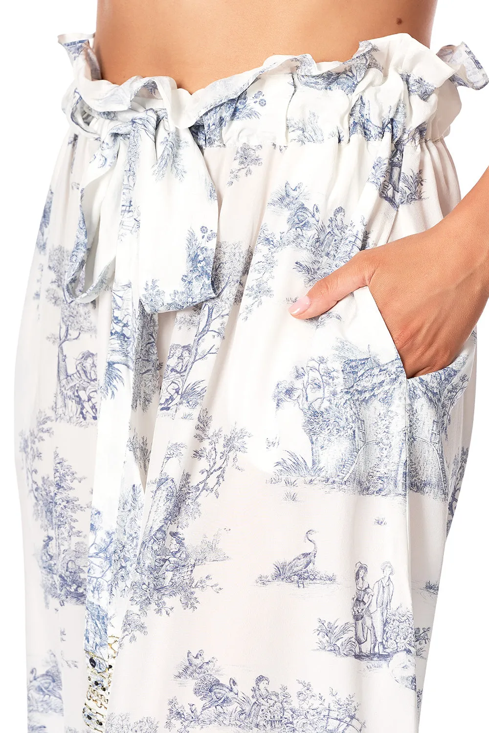 RUFFLE HEM PANTS WITH TIE SOUTHERN BELLE