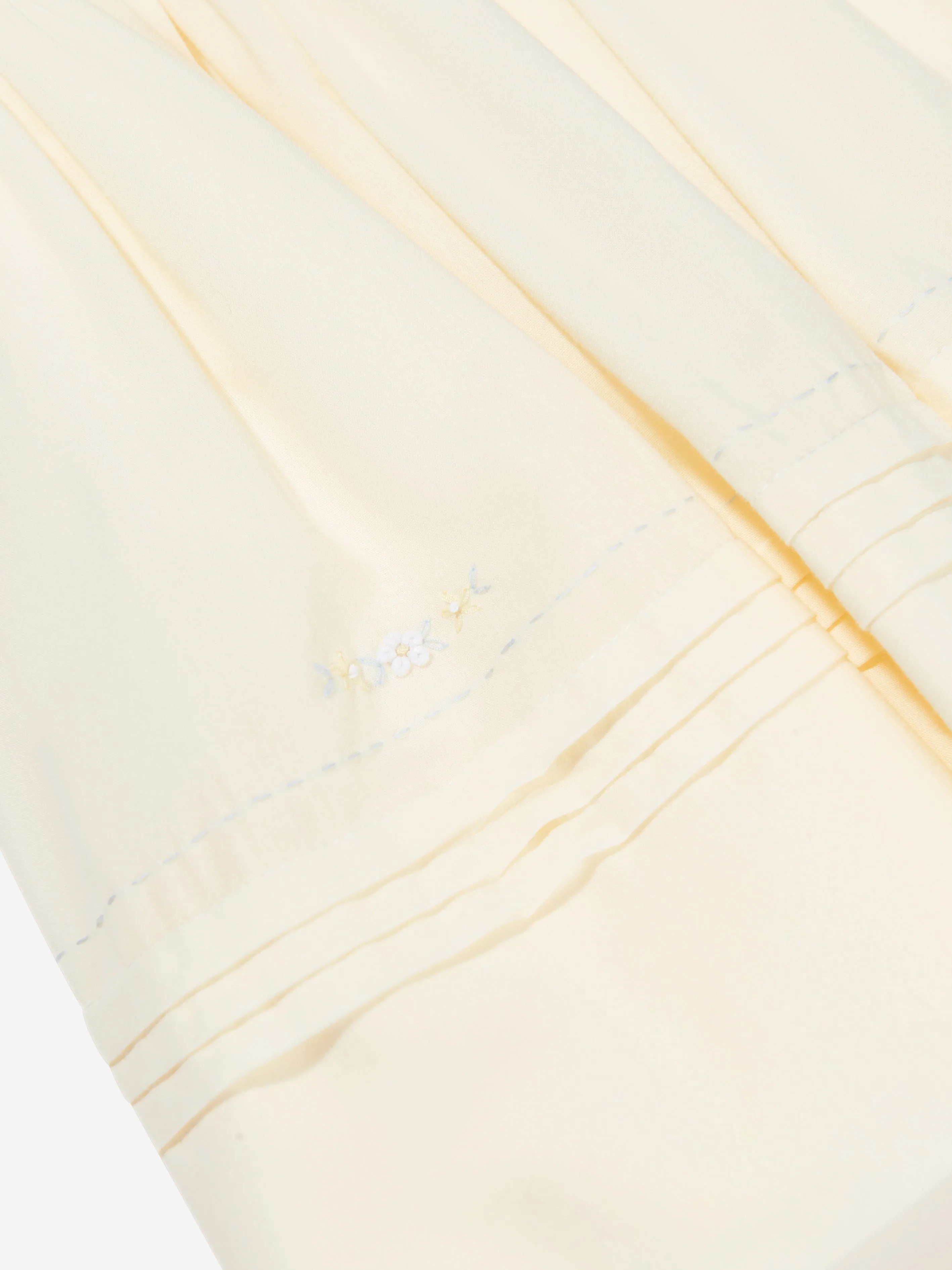 Sarah Louise Girls Embroidered Dress in Yellow