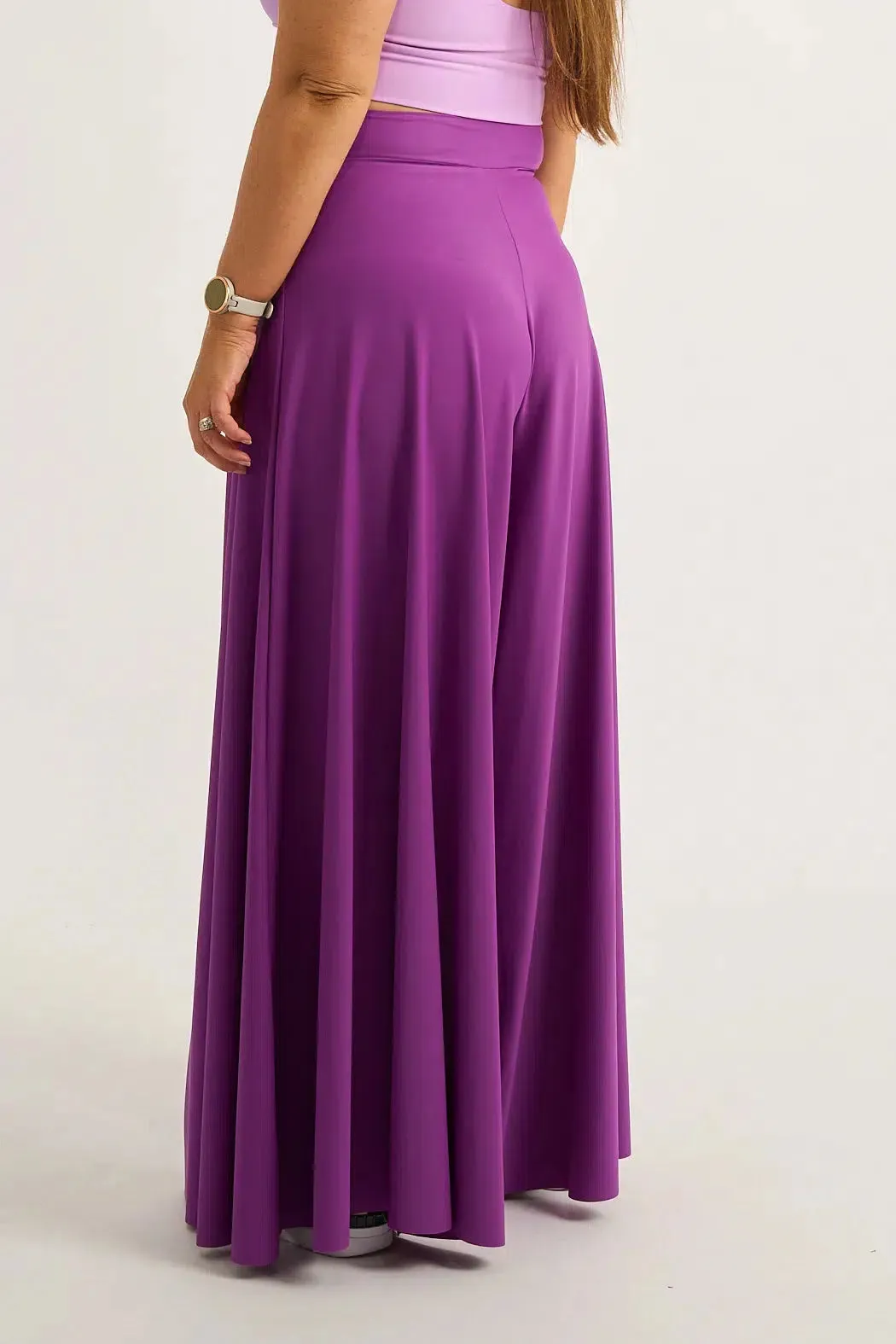 Silky Palazzo Pant - Purple