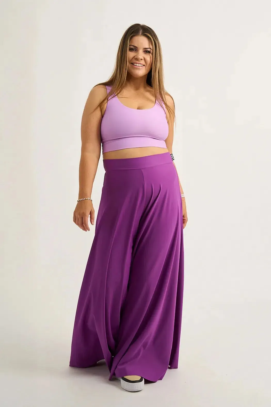 Silky Palazzo Pant - Purple