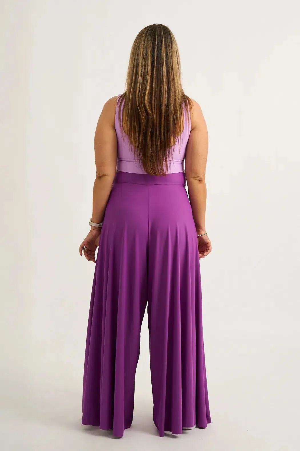 Silky Palazzo Pant - Purple