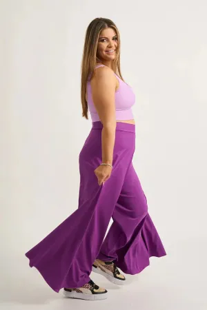 Silky Palazzo Pant - Purple
