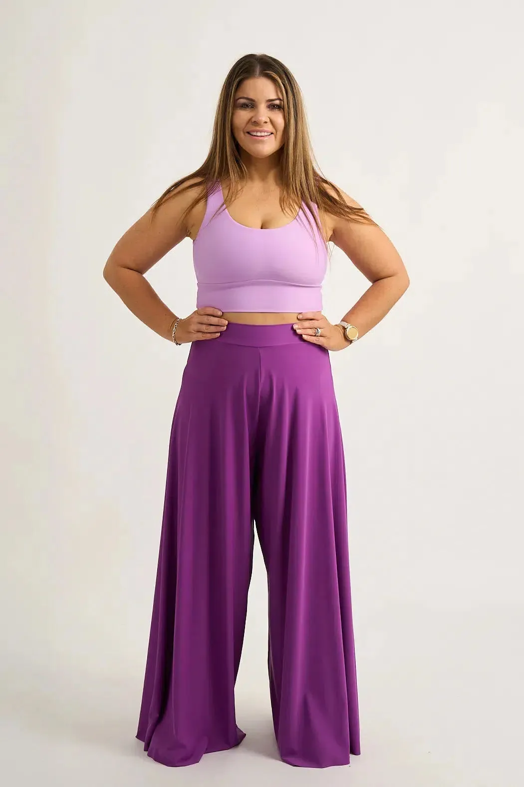Silky Palazzo Pant - Purple