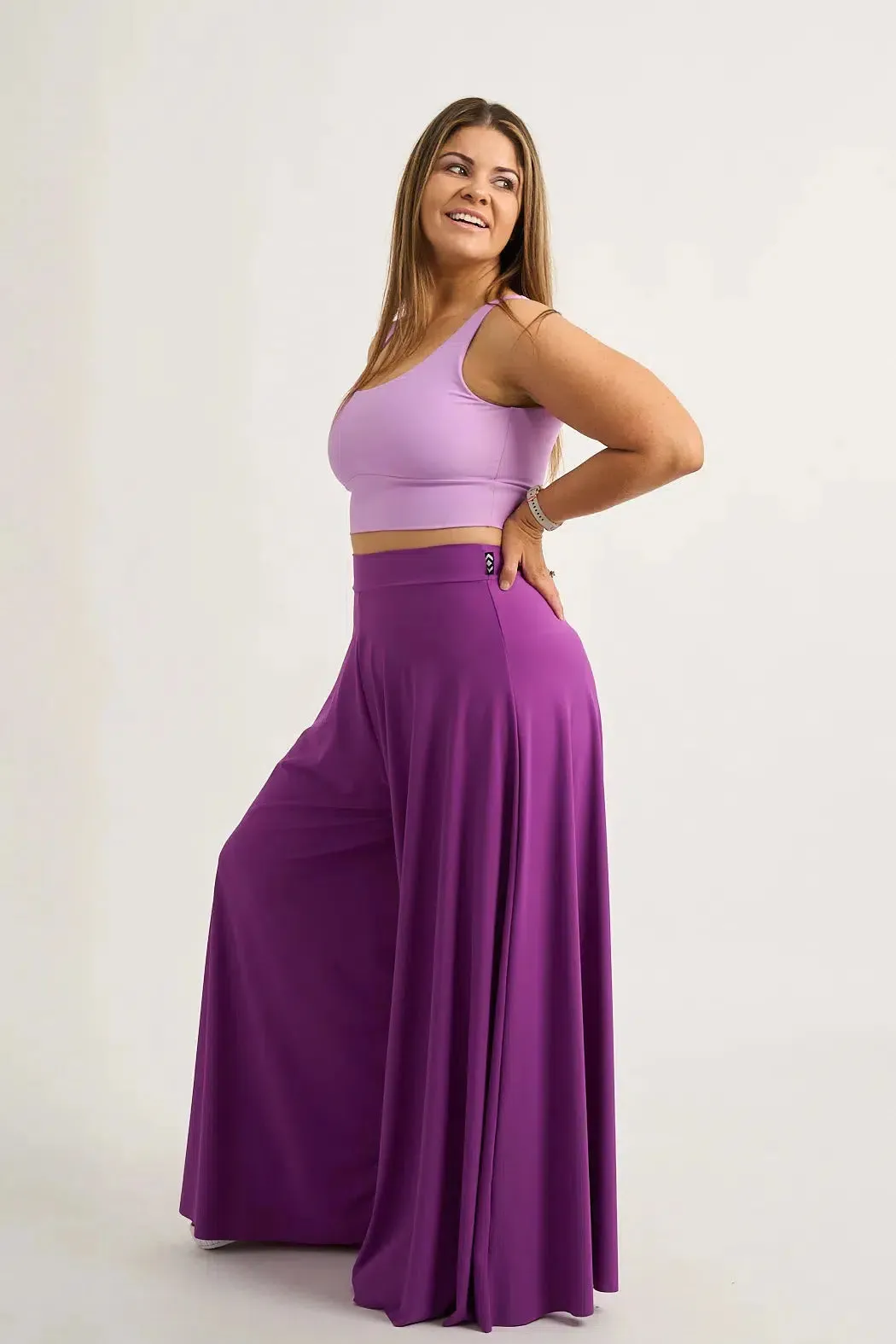 Silky Palazzo Pant - Purple