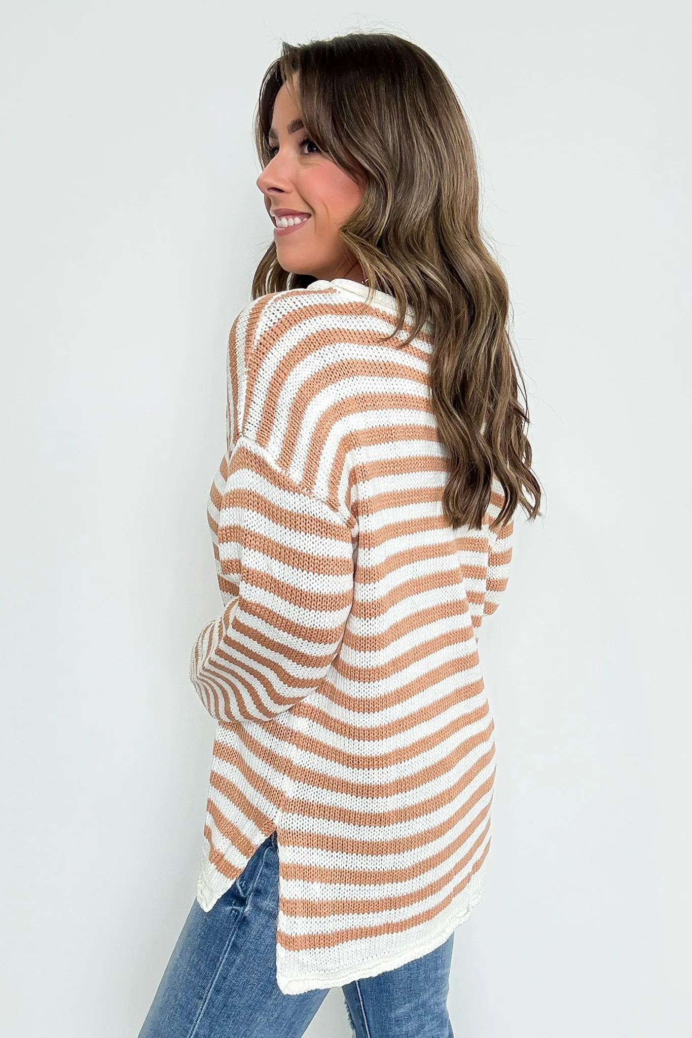 So Classic Striped Relaxed Knit Pullover