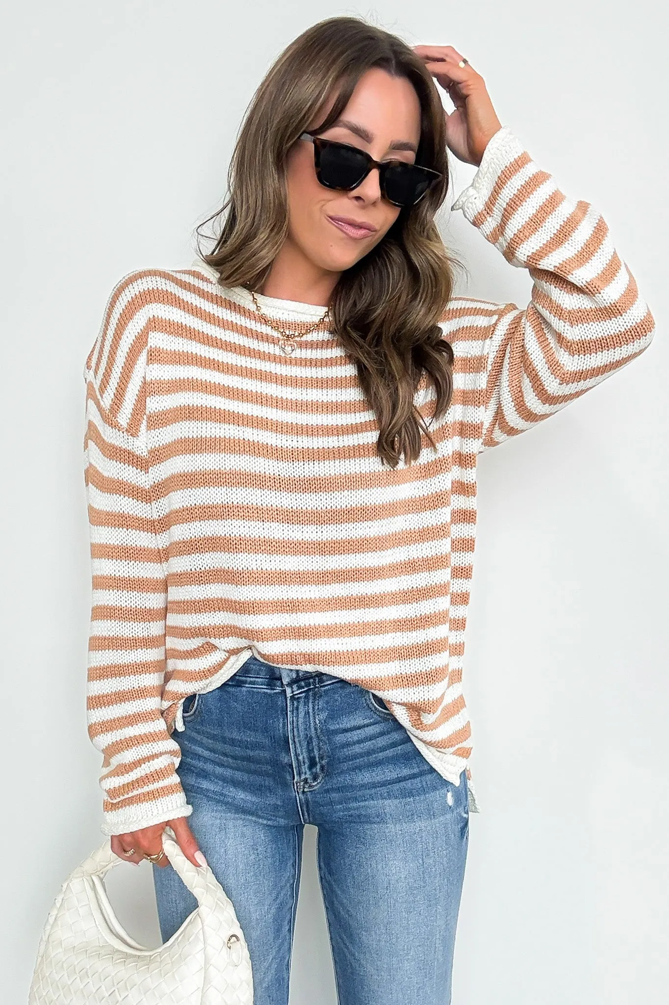 So Classic Striped Relaxed Knit Pullover