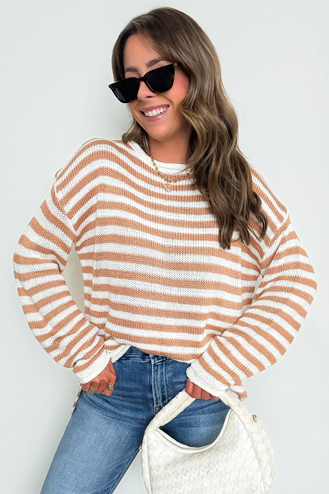 So Classic Striped Relaxed Knit Pullover