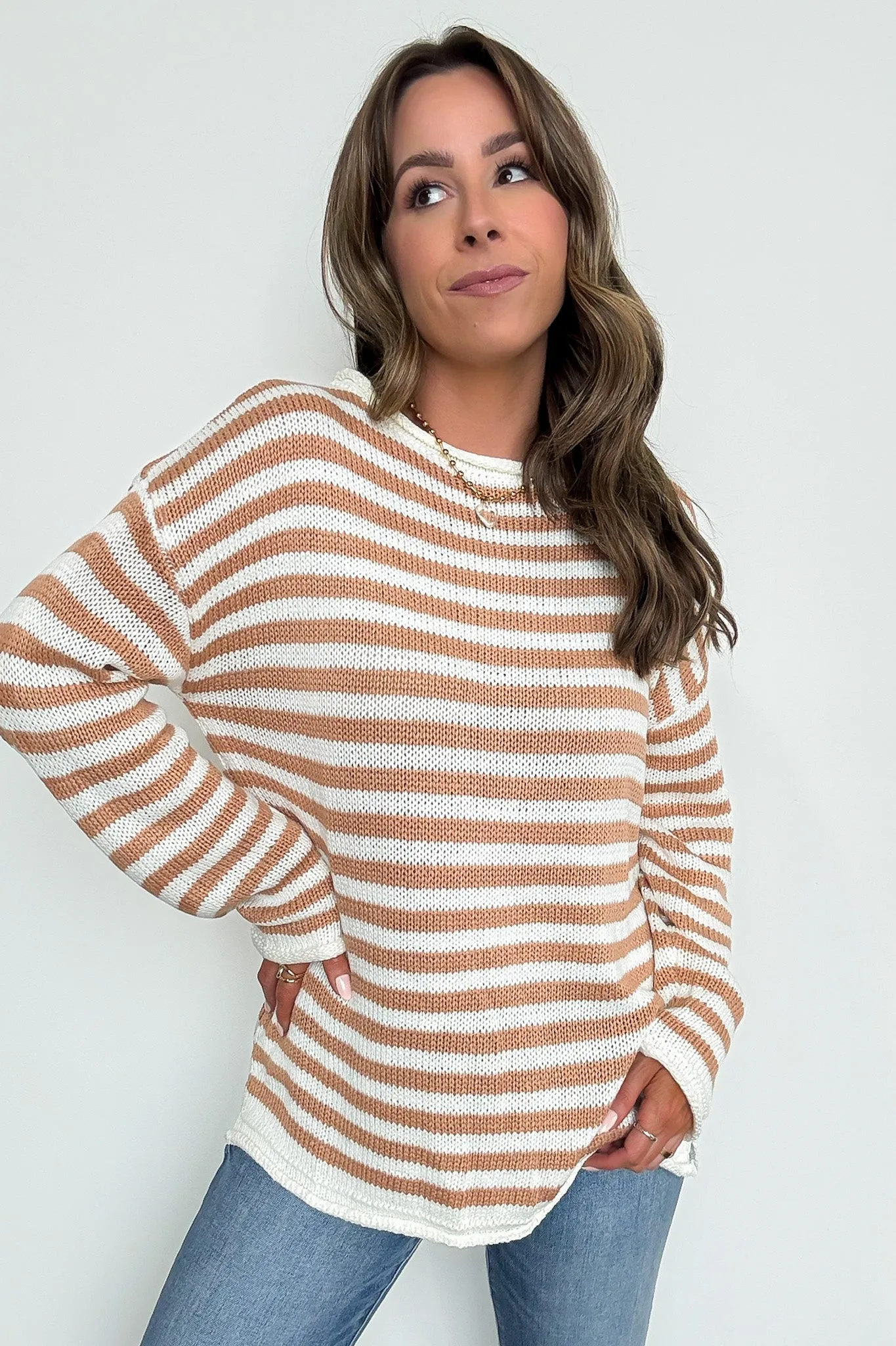 So Classic Striped Relaxed Knit Pullover