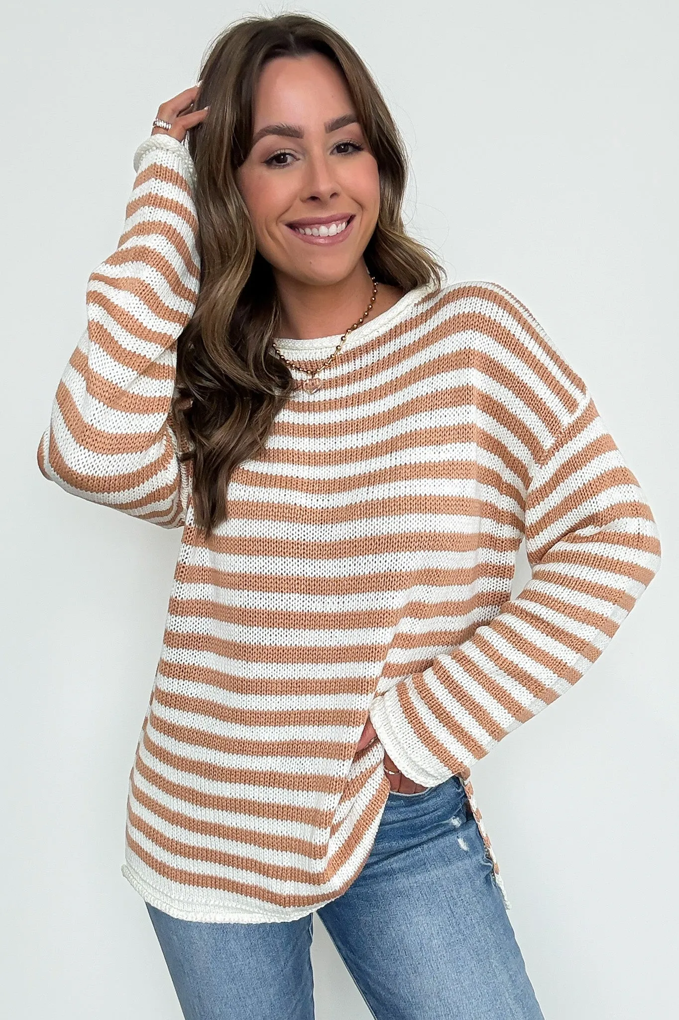 So Classic Striped Relaxed Knit Pullover