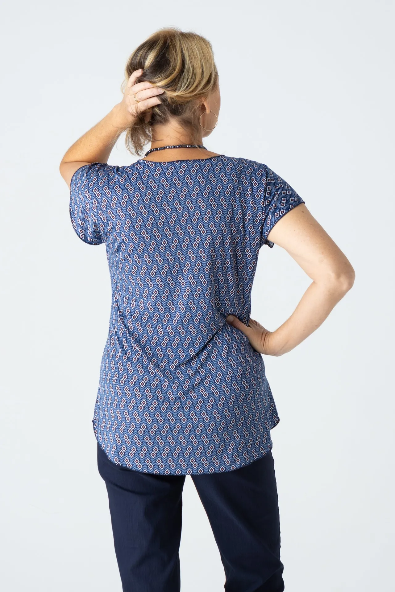 Stars Print Short Sleeve Jersey Top