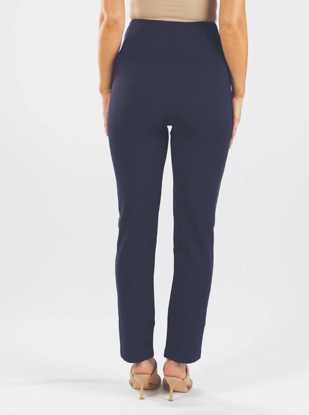 Straight Cut Ponti Maternity Work Pants - Black & Navy