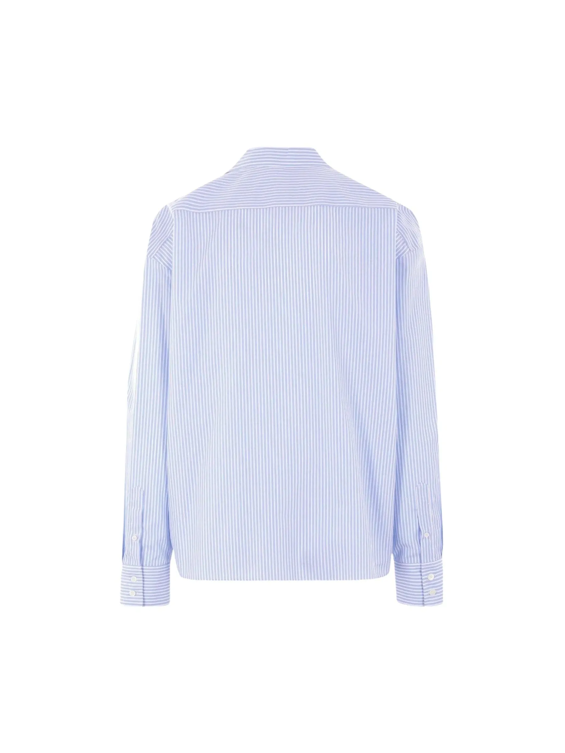 Striped Poplin Full-Zip Shirt