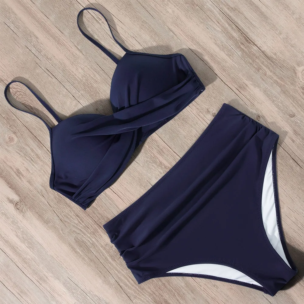 Sunset and Swim Tummy Control Design Bikini mit hoher Taille