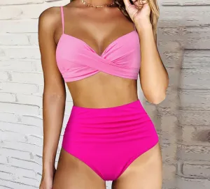 Sunset and Swim Tummy Control Design Bikini mit hoher Taille