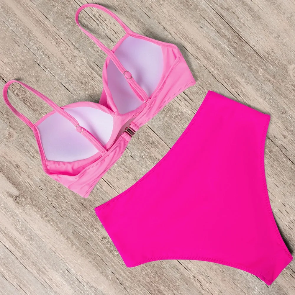 Sunset and Swim Tummy Control Design Bikini mit hoher Taille