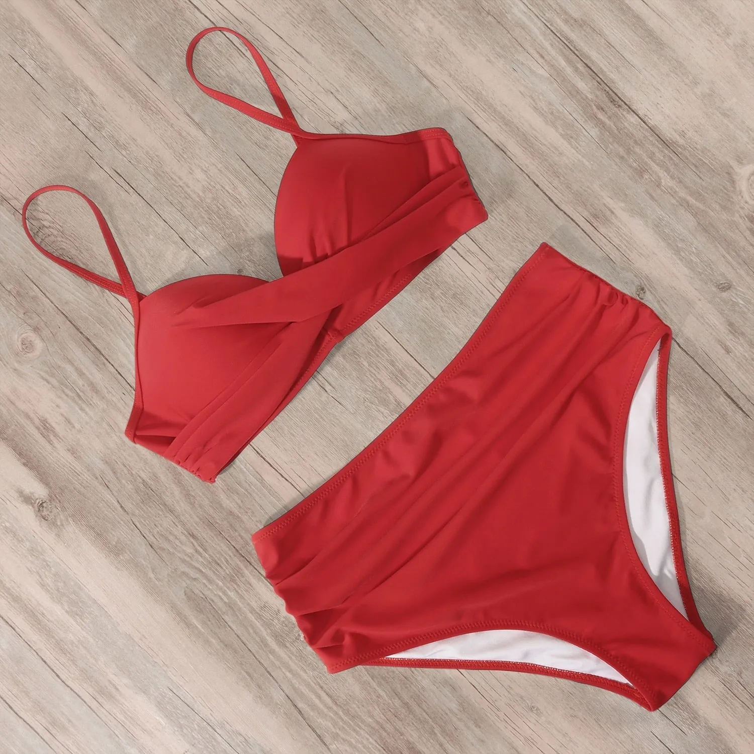 Sunset and Swim Tummy Control Design Bikini mit hoher Taille