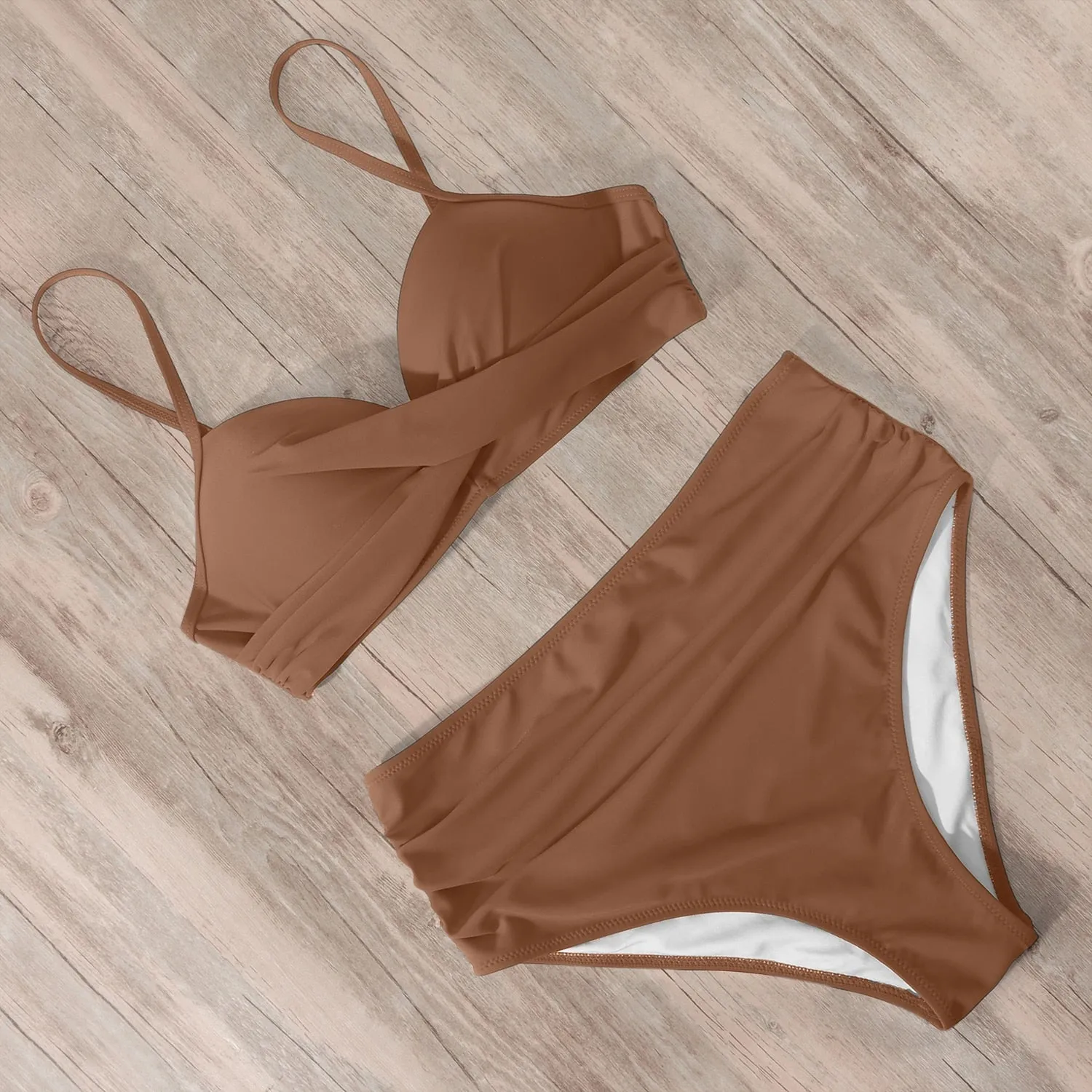 Sunset and Swim Tummy Control Design Bikini mit hoher Taille