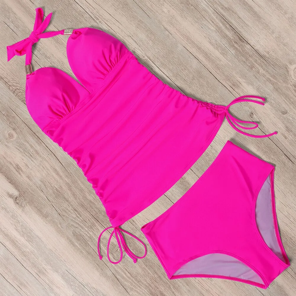 Sunset and Swim Tummy Control Zweiteilige Push-Up-Bikini-Badebekleidung