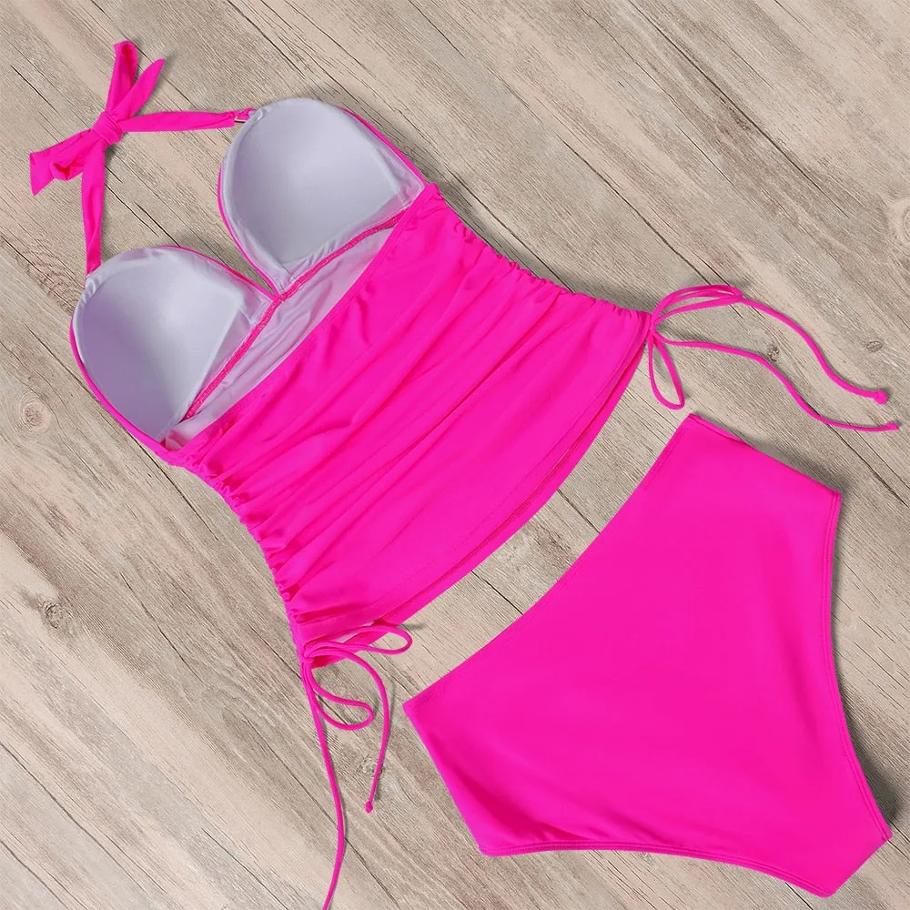 Sunset and Swim Tummy Control Zweiteilige Push-Up-Bikini-Badebekleidung