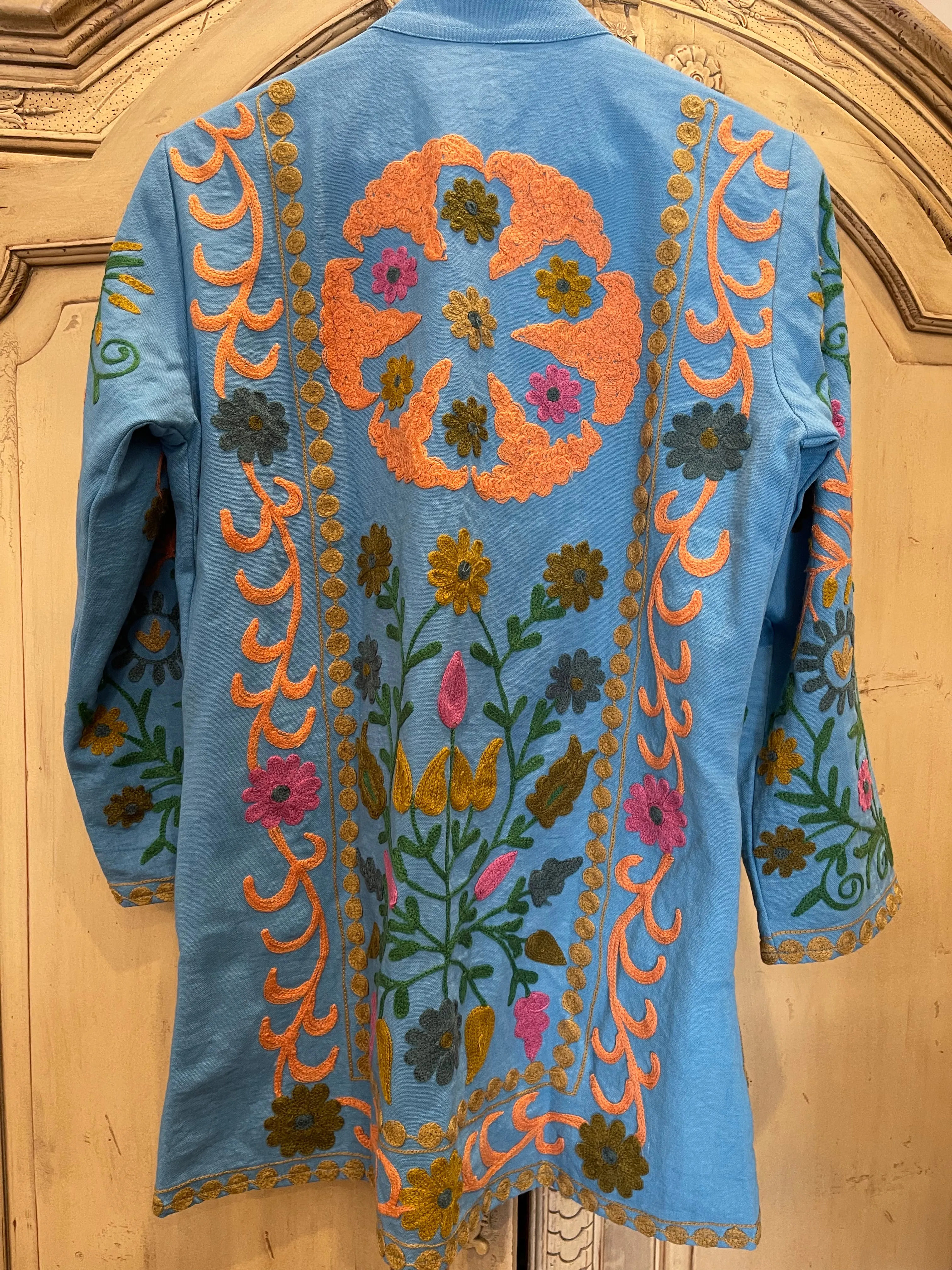 Suzani Tribal Jacket Long - Moonlight Apricot
