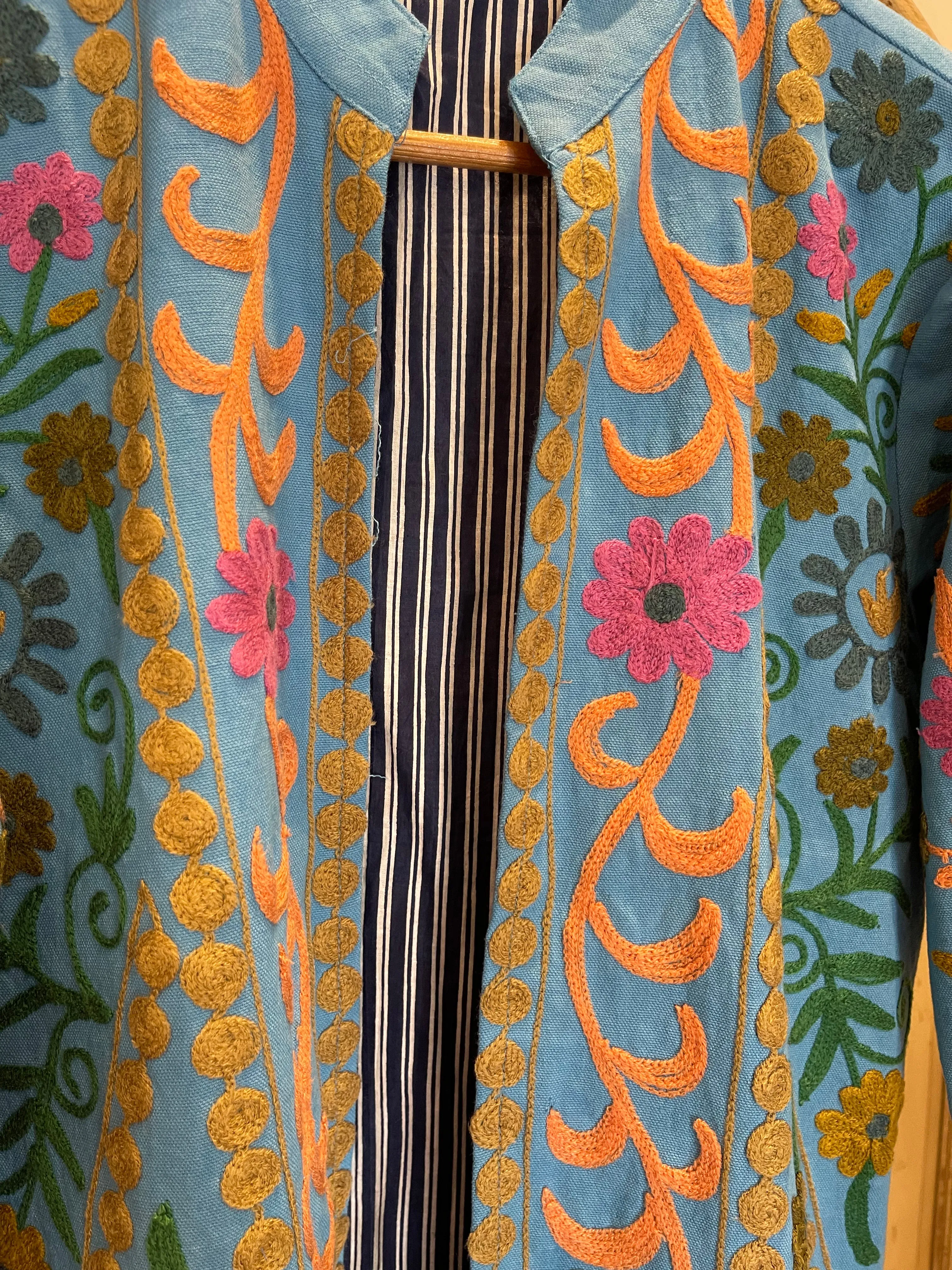 Suzani Tribal Jacket Long - Moonlight Apricot