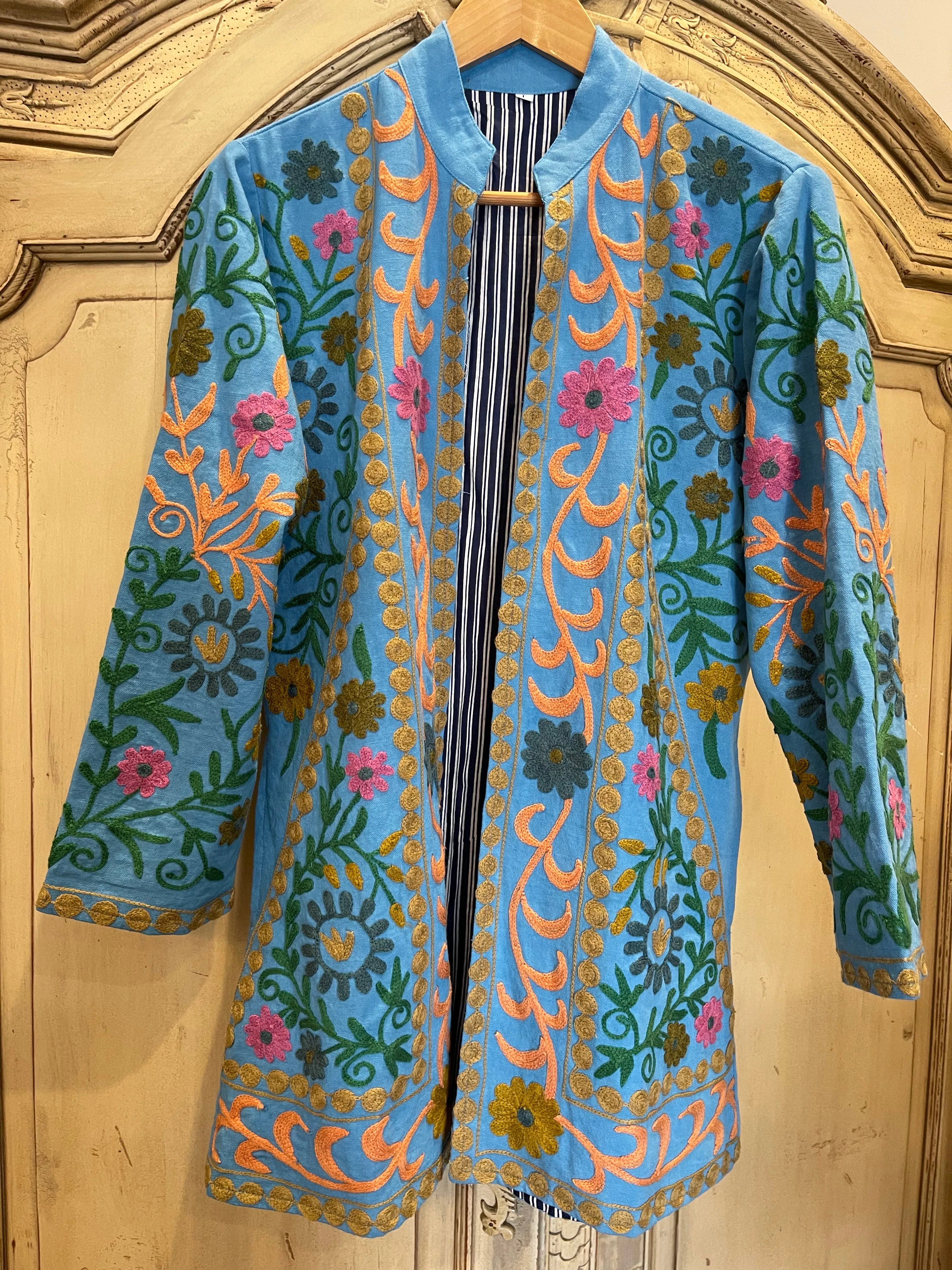 Suzani Tribal Jacket Long - Moonlight Apricot