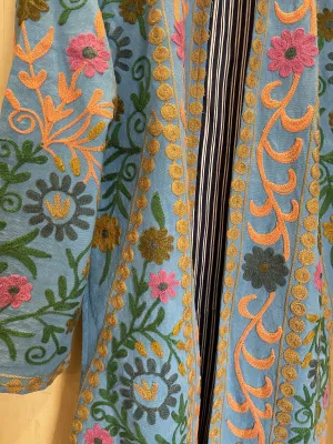 Suzani Tribal Jacket Long - Moonlight Apricot