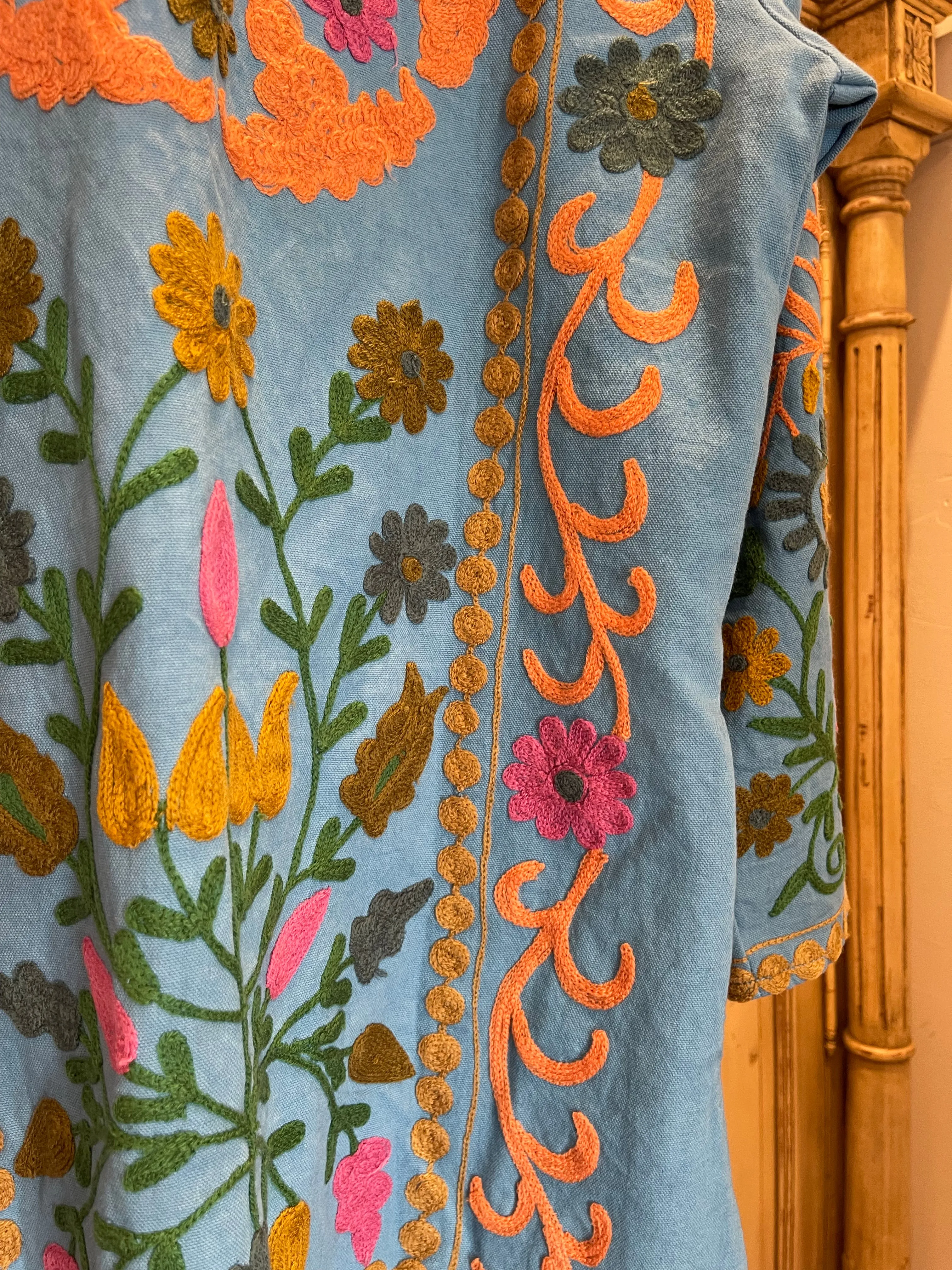 Suzani Tribal Jacket Long - Moonlight Apricot