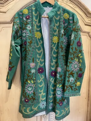 Suzani Tribal Jacket Long - Woodland Wattle