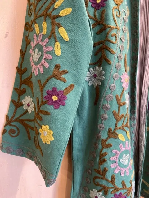 Suzani Tribal Jacket Long - Woodland Wattle