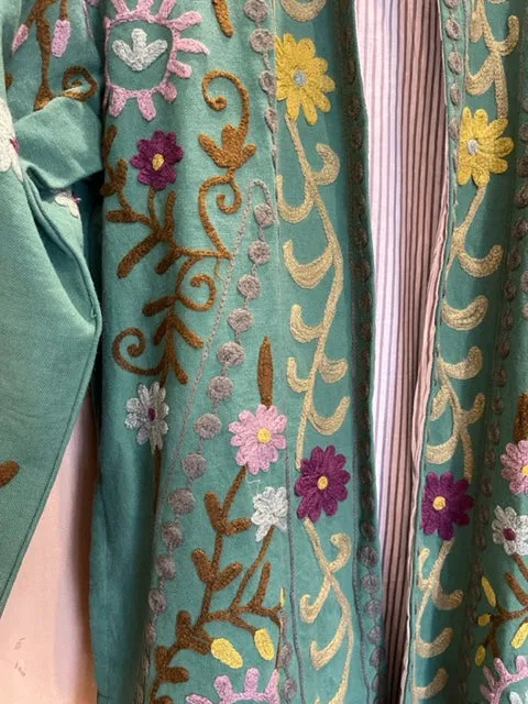 Suzani Tribal Jacket Long - Woodland Wattle