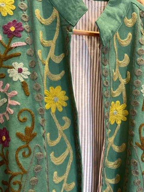 Suzani Tribal Jacket Long - Woodland Wattle